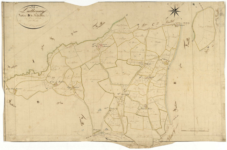 Luthenay-Uxeloup, cadastre ancien : plan parcellaire de la section B dite de Neuftables, feuille 2