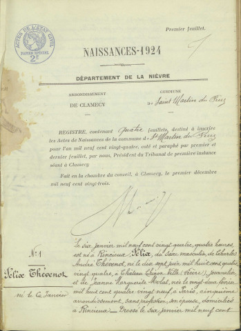 Saint-Martin-du-Puy : actes d'état civil.