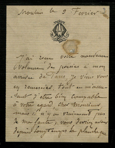 QUEYROY (Armand), peintre à Moulins : 11 lettres.