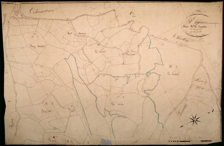 Saint-Hilaire-en-Morvan, cadastre ancien : plan parcellaire de la section A dite d'Argoulais, feuille 1