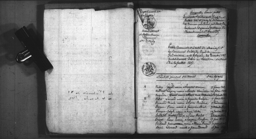 Tazilly : tables décennales.