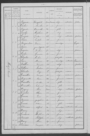 Metz-le-Comte : recensement de 1901
