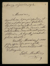 MATHIEU (Émilie), poétesse à Marzy (Nièvre), sSur de Gustave Mathieu : 1 lettre.