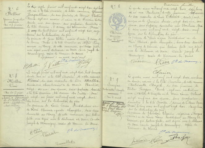 Varennes-lès-Nevers : actes d'état civil (naissances).