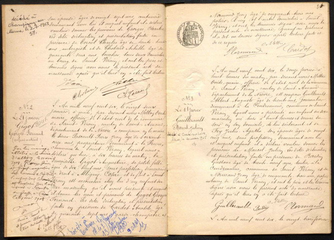 Saint-Vérain : actes d'état civil.