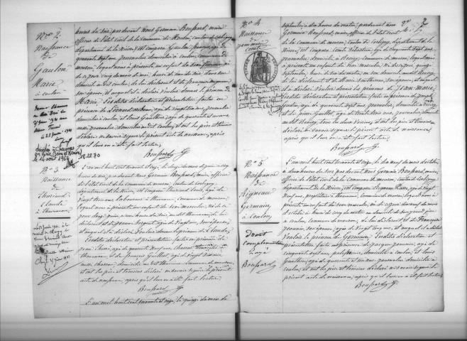 Mouron-sur-Yonne : actes d'état civil.