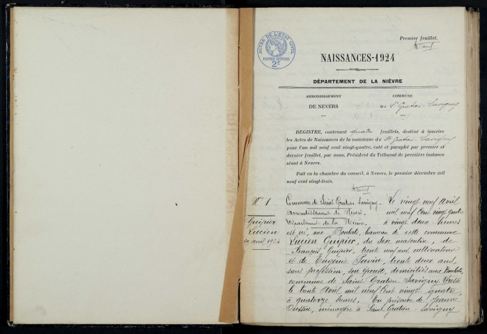 Saint-Gratien-Savigny : actes d'état civil.