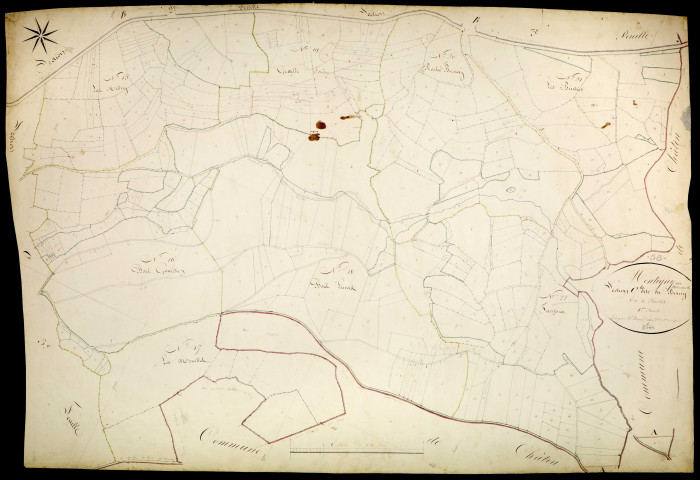 Montigny-en-Morvan, cadastre ancien : plan parcellaire de la section C dite du Bourg , feuille 3