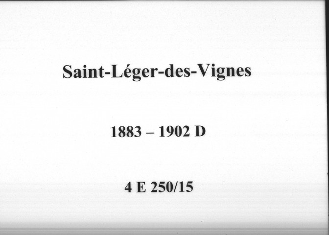 Saint-Léger-des-Vignes : actes d'état civil (décès).