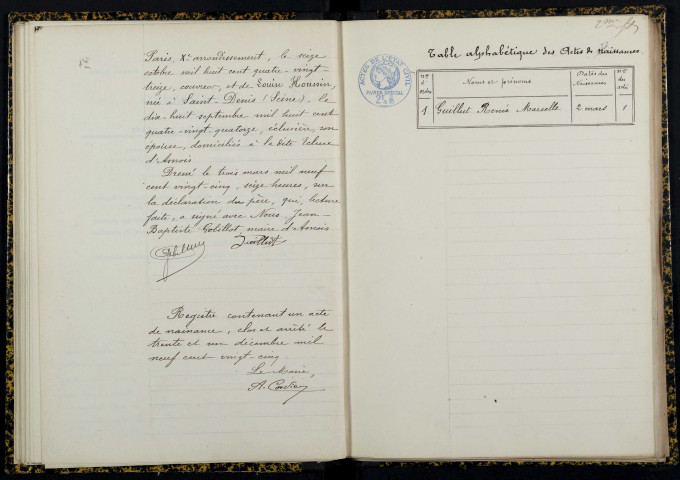 Asnois : actes d'état civil.