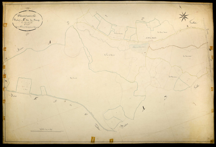 Montsauche-les-Settons, cadastre ancien : plan parcellaire de la section A dite du Bourg, feuille 6