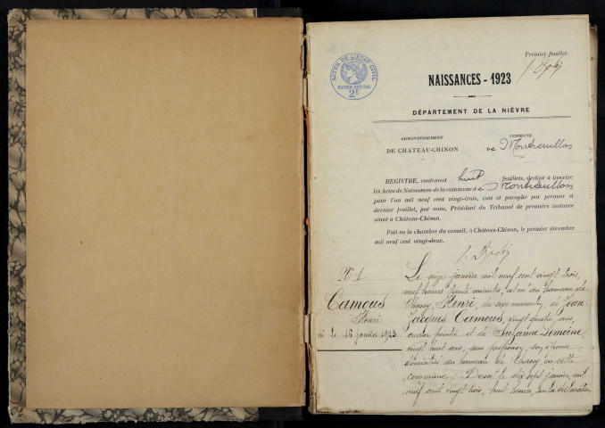 Montreuillon : actes d'état civil.