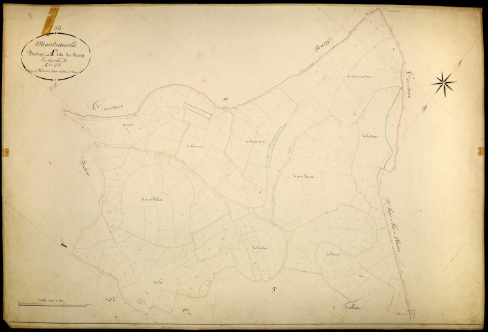 Montsauche-les-Settons, cadastre ancien : plan parcellaire de la section A dite du Bourg, feuille 4