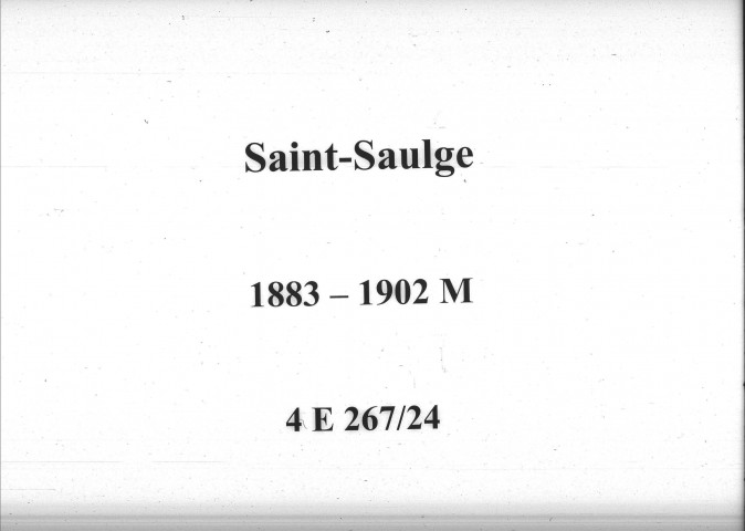 Saint-Saulge : actes d'état civil (mariages).
