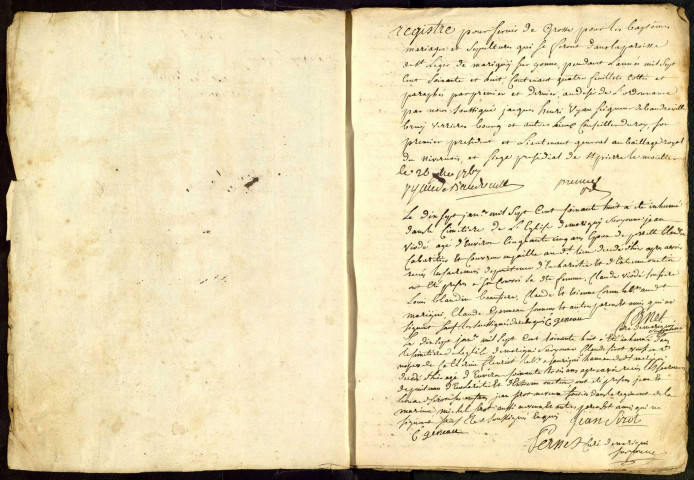 Marigny-sur-Yonne : registres paroissiaux.