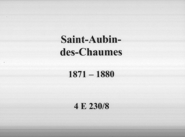 Saint-Aubin-des-Chaumes : actes d'état civil.