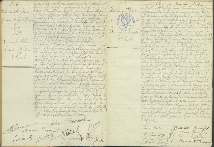 Saint-Pierre-le-Moûtier : actes d'état civil (mariages).