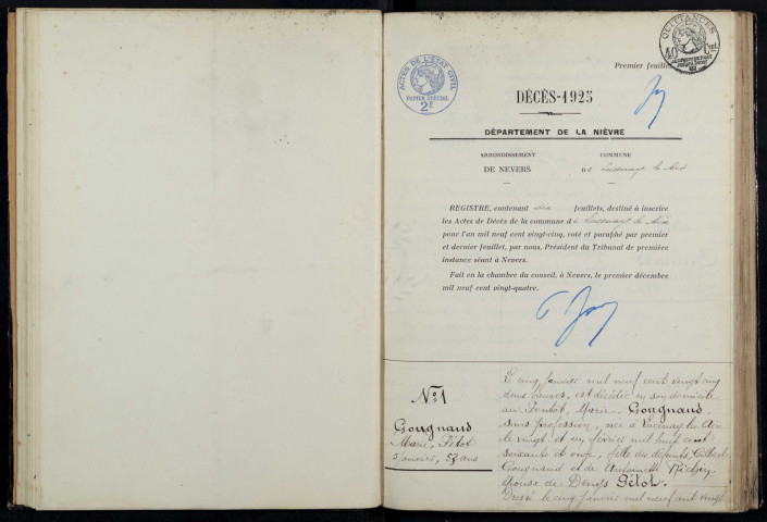 Lucenay-lès-Aix : actes d'état civil (décès).