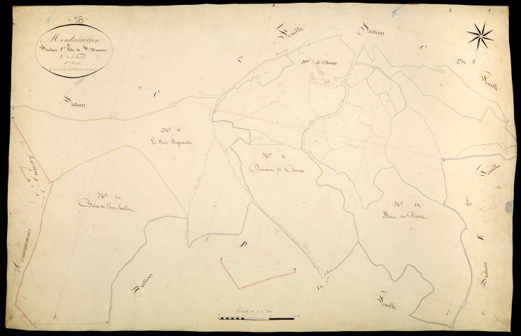 Montreuillon, cadastre ancien : plan parcellaire de la section C dite de Saint-Maurice, feuille 3