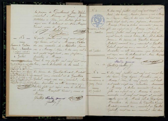 Moussy : actes d'état civil.