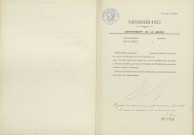 Talon : actes d'état civil.