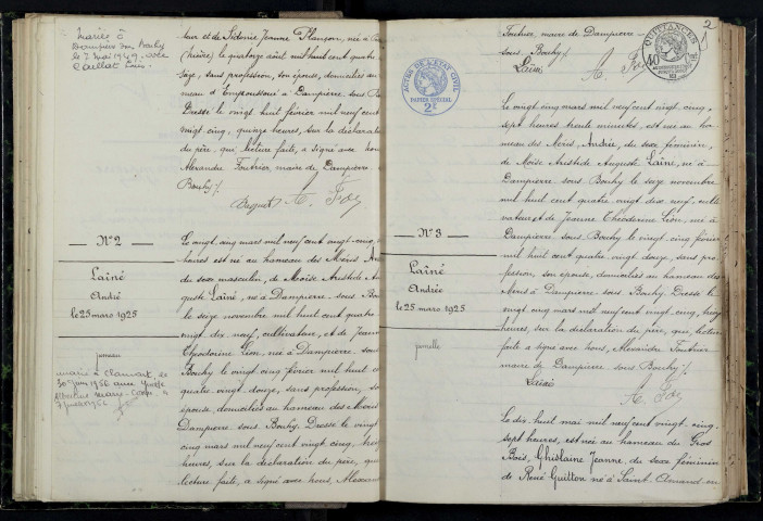 Dampierre-sous-Bouhy : actes d'état civil.