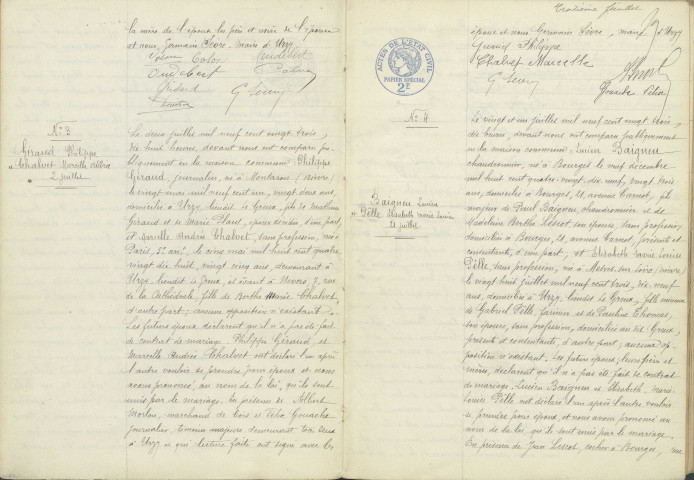 Urzy : actes d'état civil.