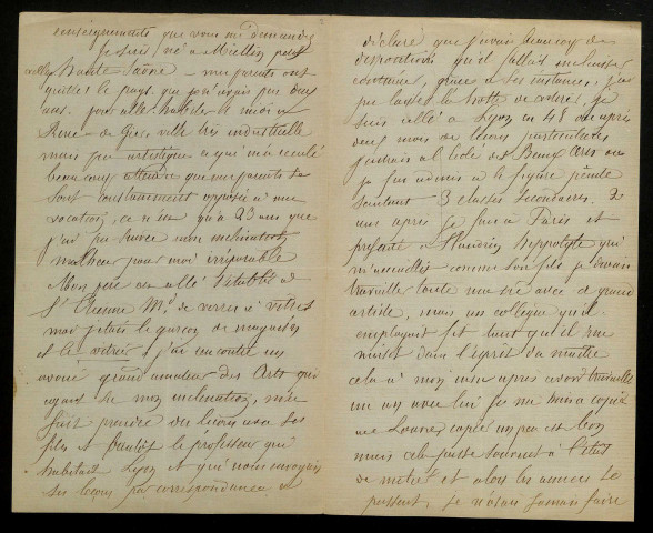 SCHMIDT (Lucien), peintre à Saint-Quentin (Aisne) (1825-1891) : 143 lettres, 2 illustrations.