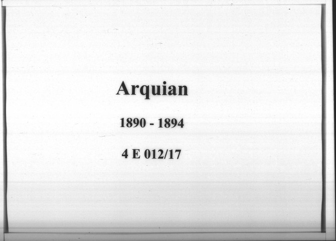 Arquian : actes d'état civil.