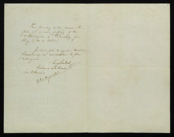 CORTET (Eugène), à Paris : 1 lettre.