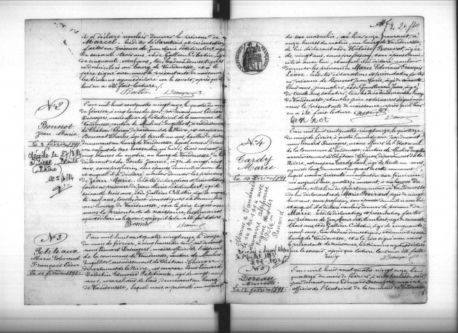 Vandenesse : actes d'état civil.