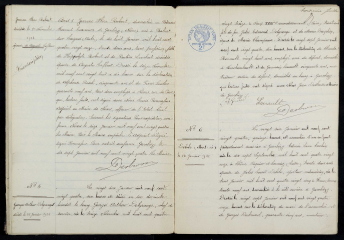 Garchizy : actes d'état civil (décès).