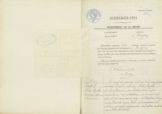 Teigny : actes d'état civil.