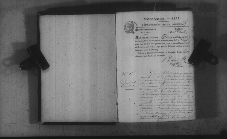 Saint-Aubin-des-Chaumes : actes d'état civil.