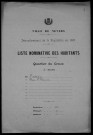 Nevers, Quartier du Croux, 2e section : recensement de 1911