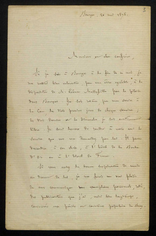 LAUGARDIÈRE (Charles, vicomte Ribault de), magistrat et folkloriste à Bourges (1833-1914) : 5 lettres.