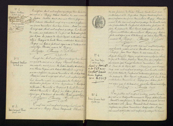 Pougny : actes d'état civil.