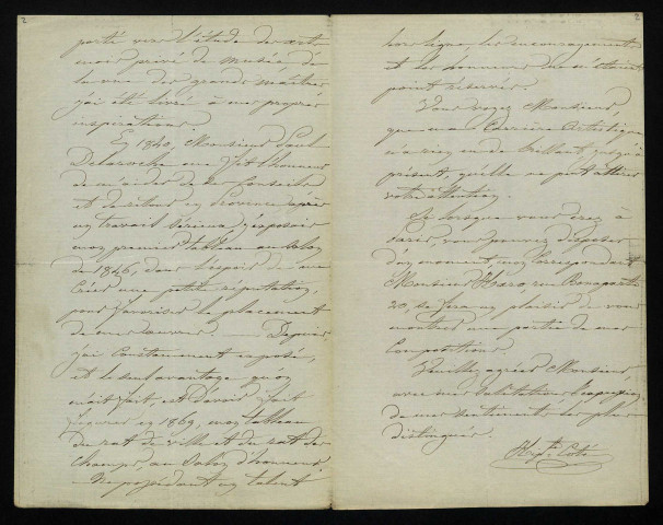 COTE (Hippolyte), peintre à Brest (Finistère) (né en 1816) : 1 lettre.