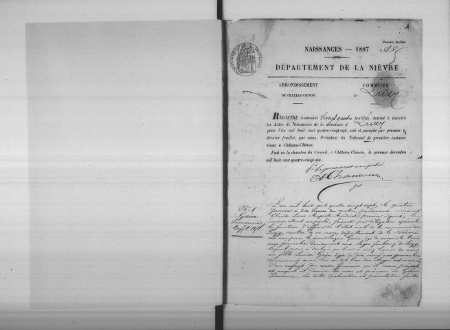 Luzy : actes d'état civil.