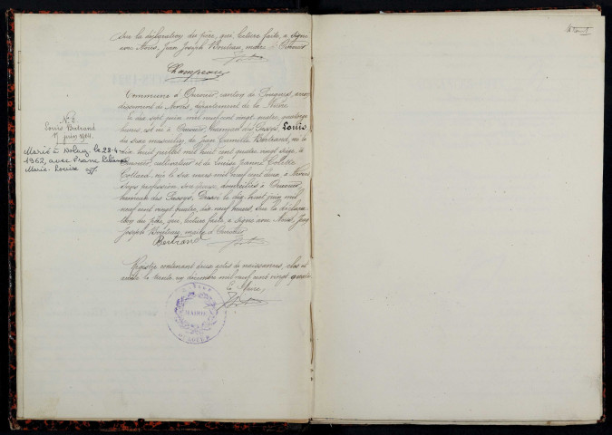 Ouroüer : actes d'état civil.