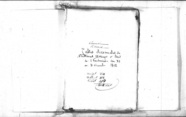 Moux-en-Morvan : tables décennales.