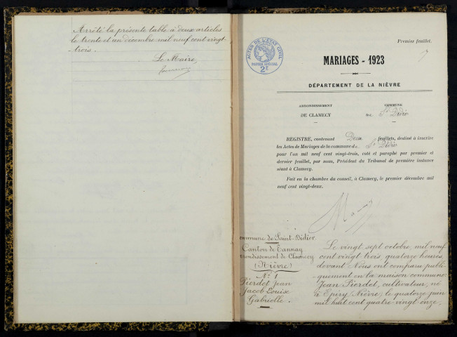 Saint-Didier : actes d'état civil.