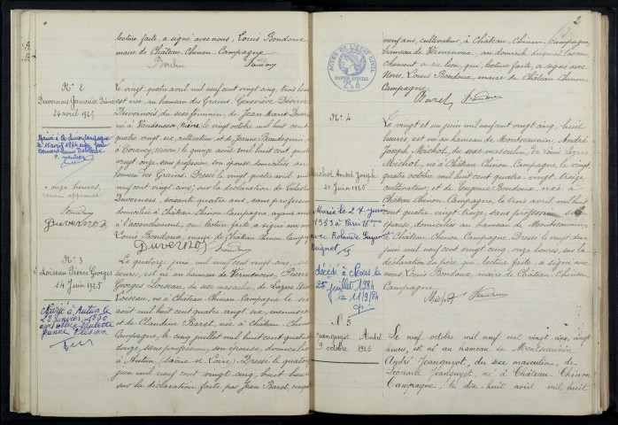 Château-Chinon Campagne : actes d'état civil.