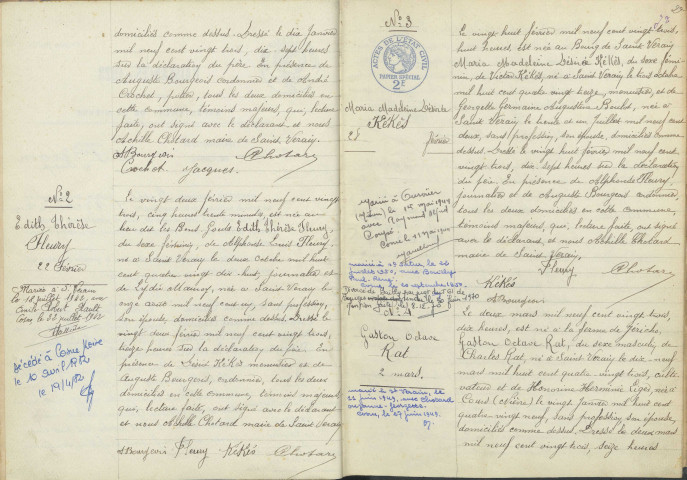 Saint-Vérain : actes d'état civil.