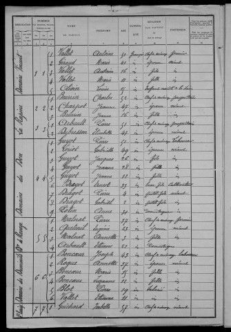 Saint-Parize-en-Viry : recensement de 1901