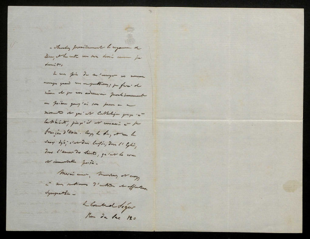 SÉGUR (Anatole de), écrivain (1823-1902) : 17 lettres, manuscrit.
