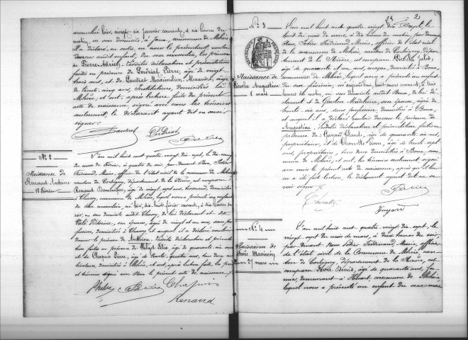 Mhère : actes d'état civil.