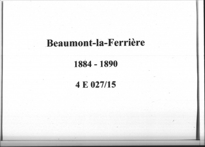Beaumont-la-Ferrière : actes d'état civil.