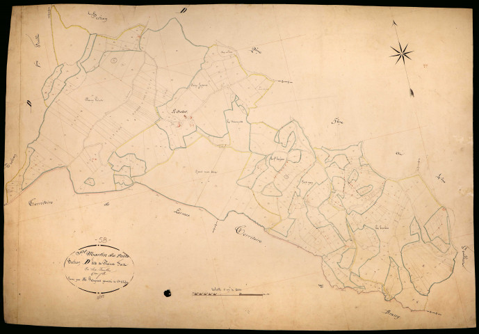 Saint-Martin-du-Puy, cadastre ancien : plan parcellaire de la section D dite de Plainefas, feuille 6