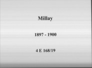 Millay : actes d'état civil.